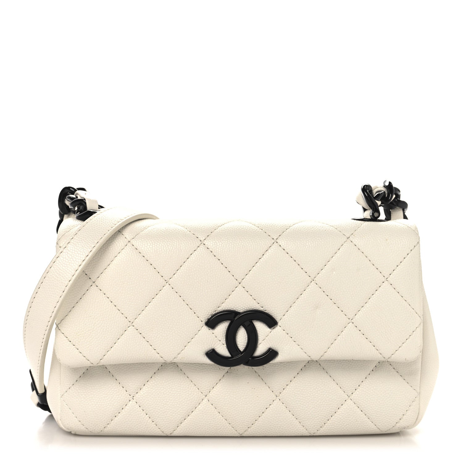 Chanel Caviar Quilted My Everything Small Flap White Black 1 of 13