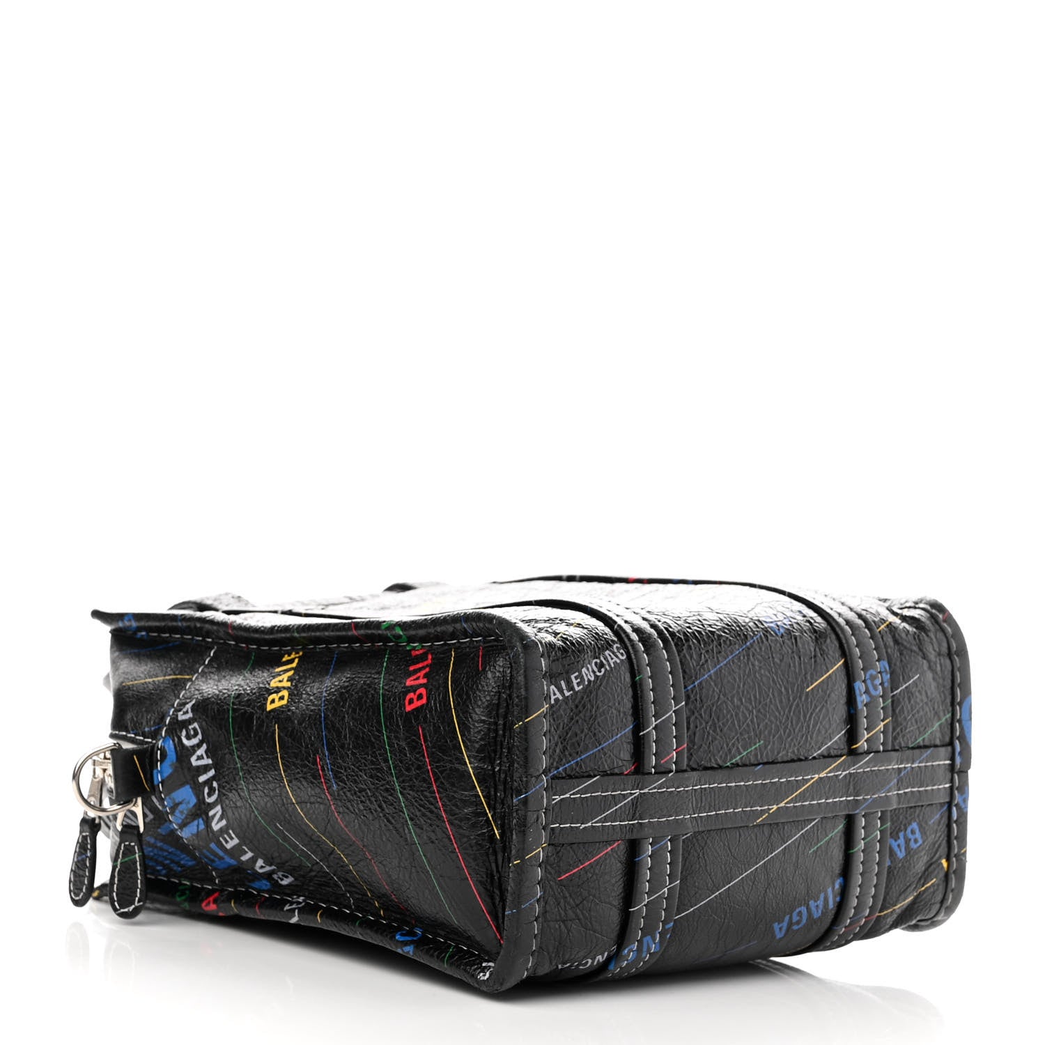 Balenciaga Agneau Arena Logo Multicolor Print XS Bazar Shopper Tote Black Multicolor 4 of 13