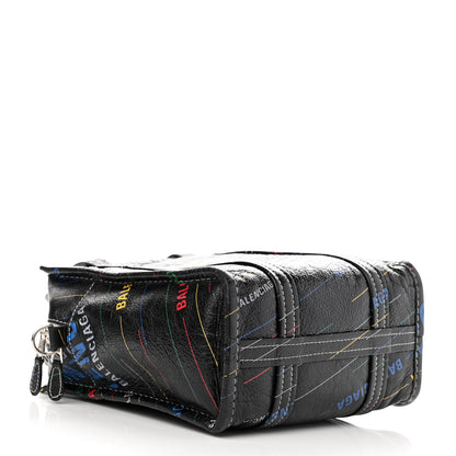 Balenciaga Agneau Arena Logo Multicolor Print XS Bazar Shopper Tote Black Multicolor 4 of 13