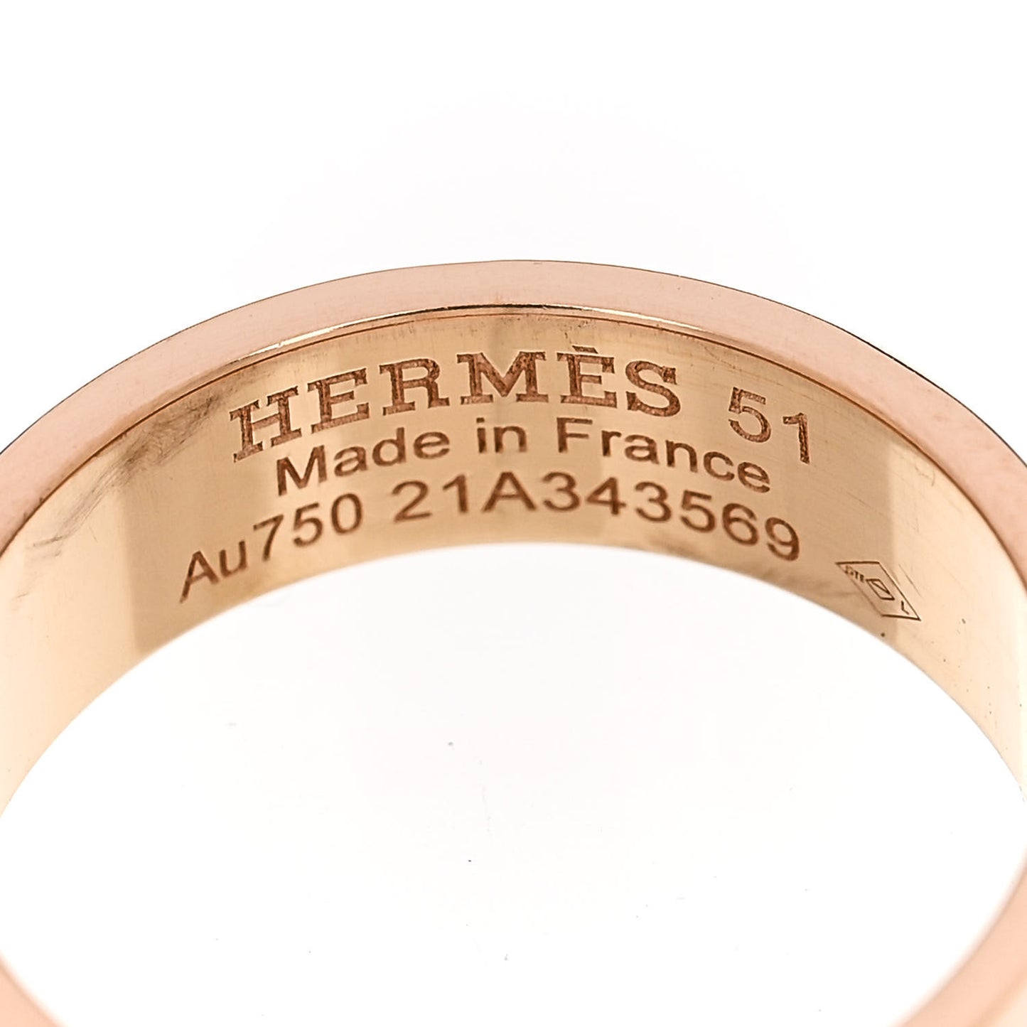 18K Rose Gold Diamond PM H D'Ancre Ring 51 5.75