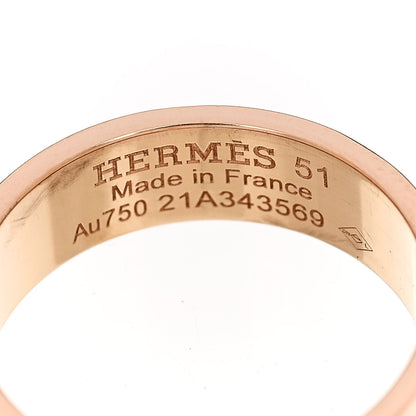 Hermes 18K Rose Gold Diamond PM H D'Ancre Ring 51 5.75 4 of 5