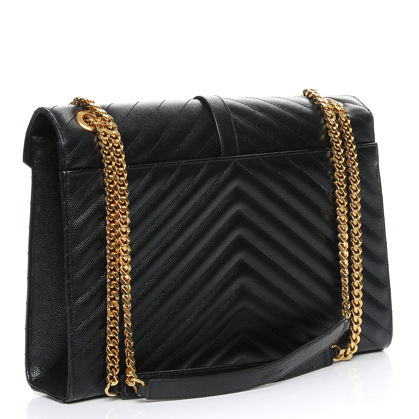 Grain De Poudre Matelasse Chevron Large Monogram Satchel Black