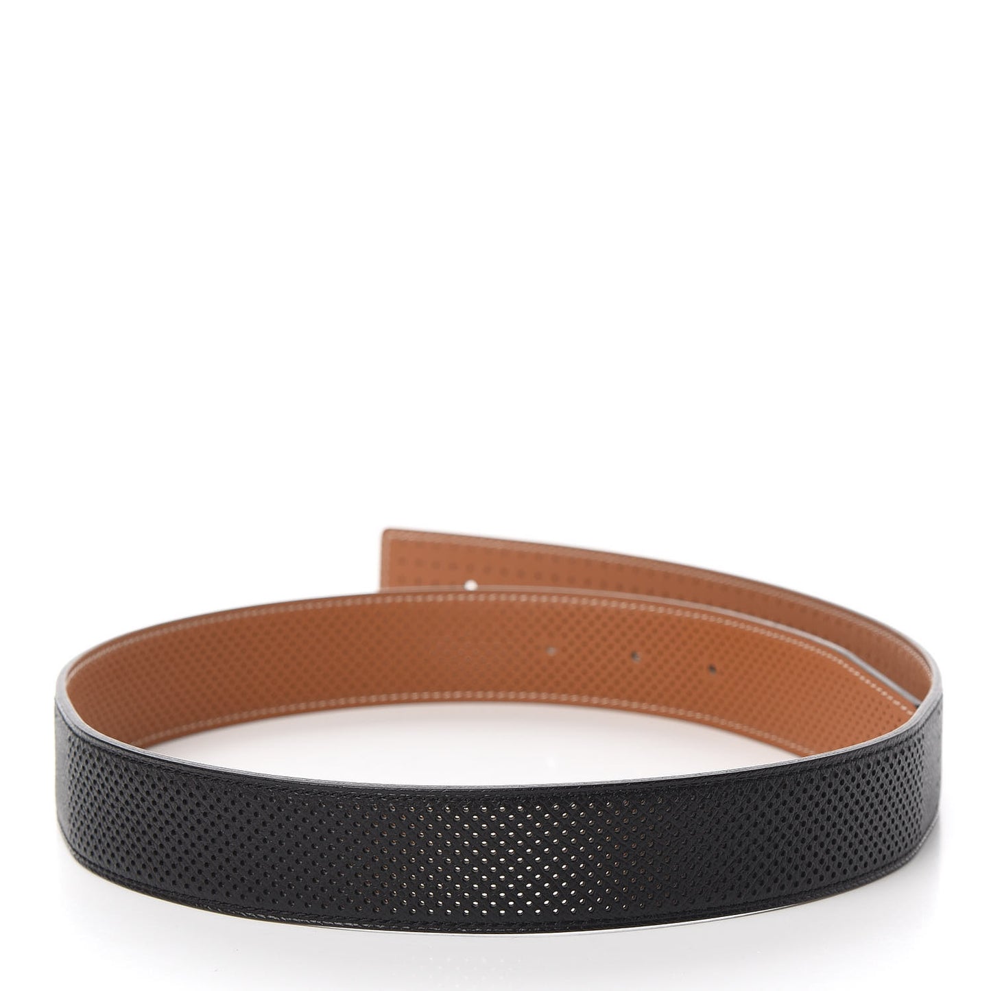 Epsom Perforated 32mm Belt Strap 75 Black Gold