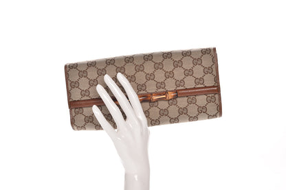 Gucci Monogram Bamboo Bar Clutch Brown 2 of 7