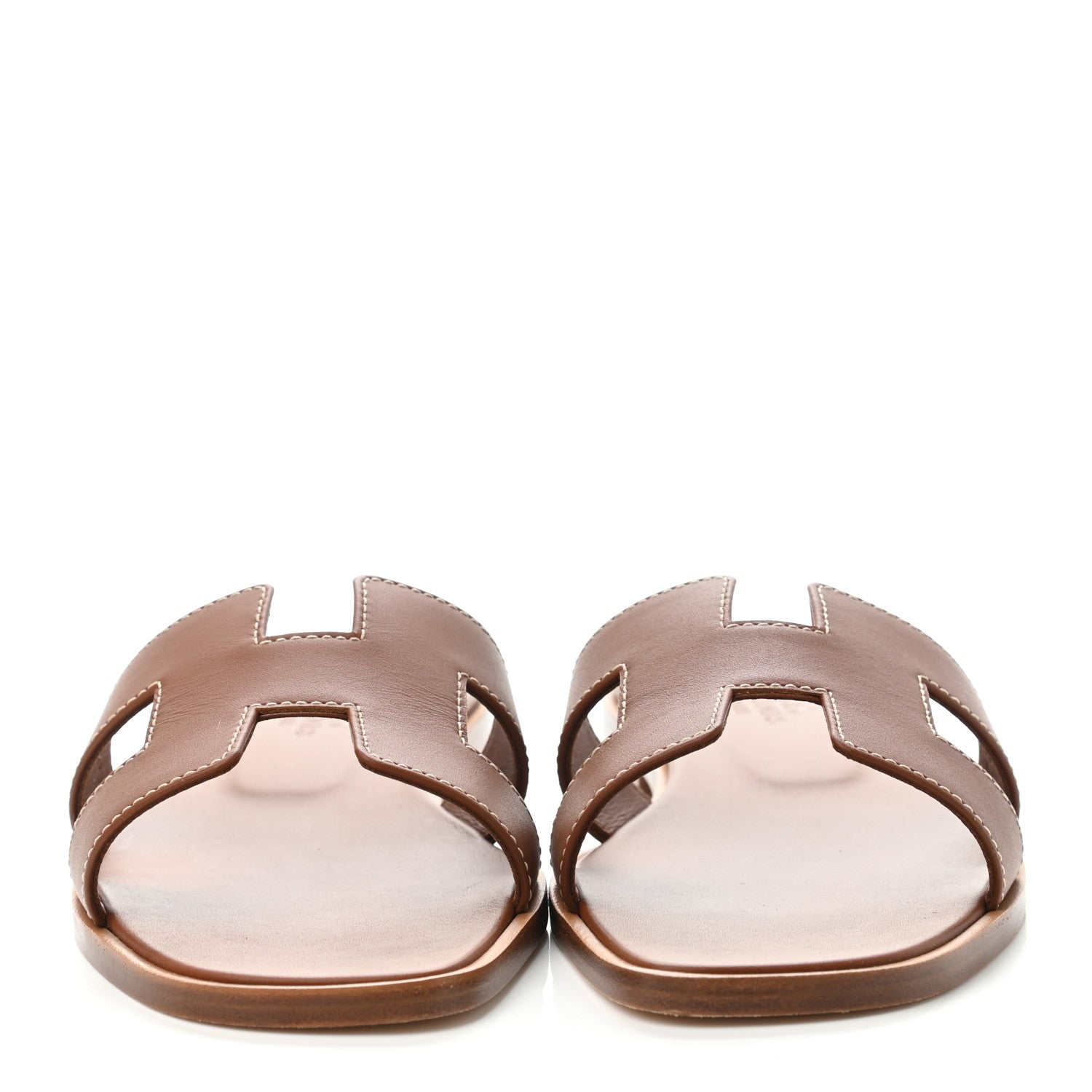 Hermes Box Calfskin Oran Sandals 35.5 Gold 2 of 4