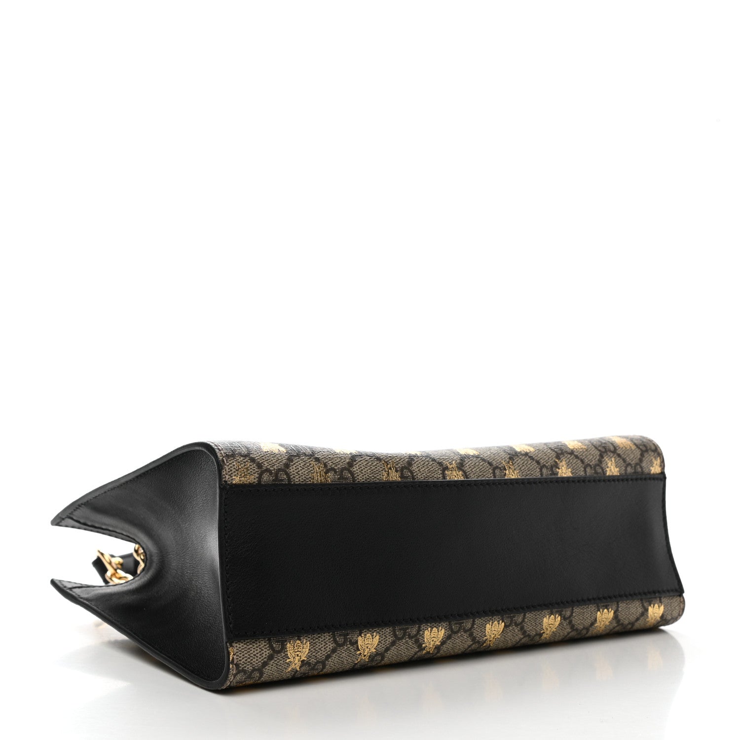 Gucci GG Supreme Monogram Bees Small Padlock Tote Beige Oro Black 4 of 10