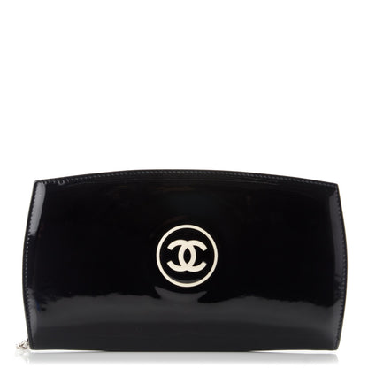 Chanel Patent Large CC Compact Zip Gusset Wallet Black 1 of 8