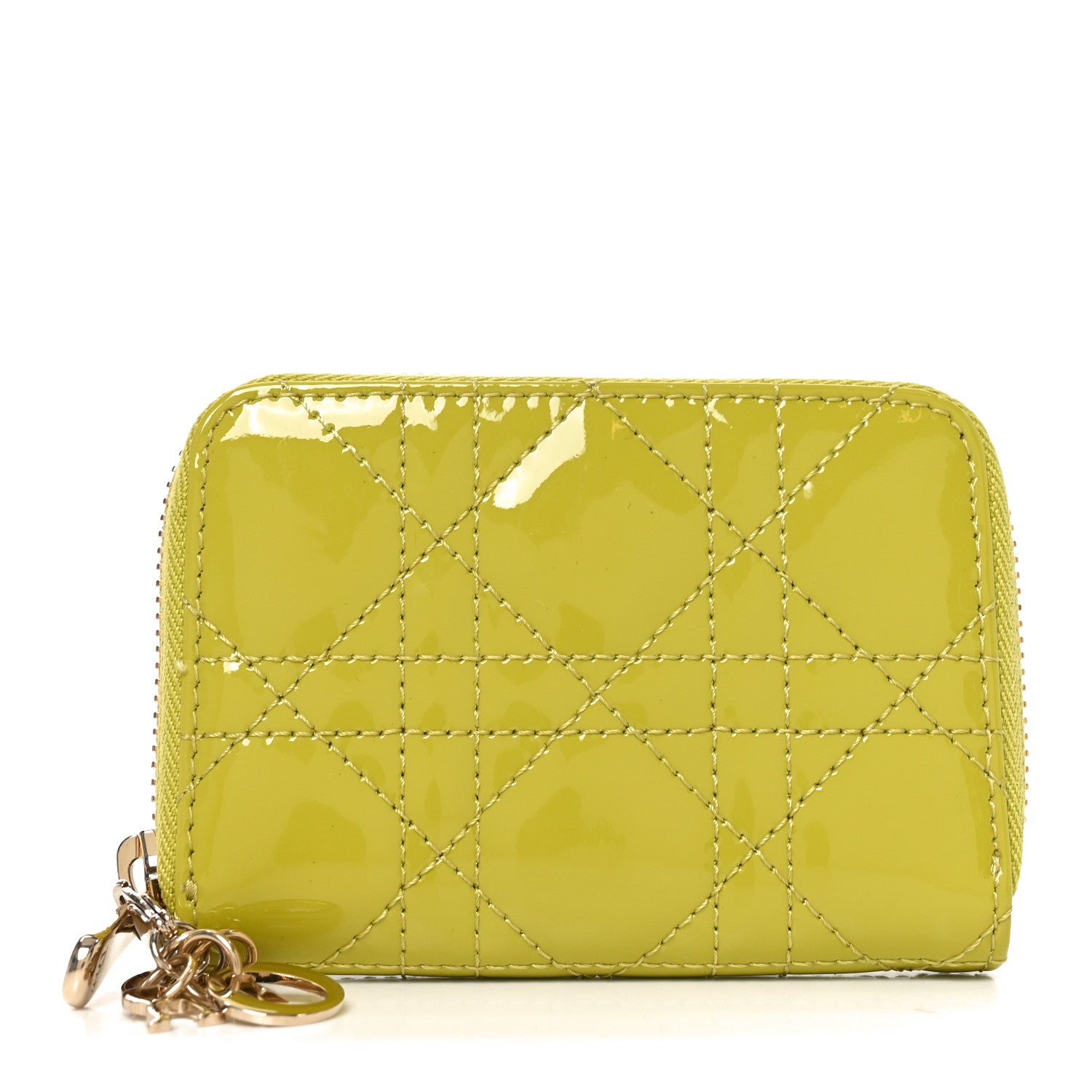 Christian Dior Patent Cannage Small Lady Dior Voyageur Coin Purse