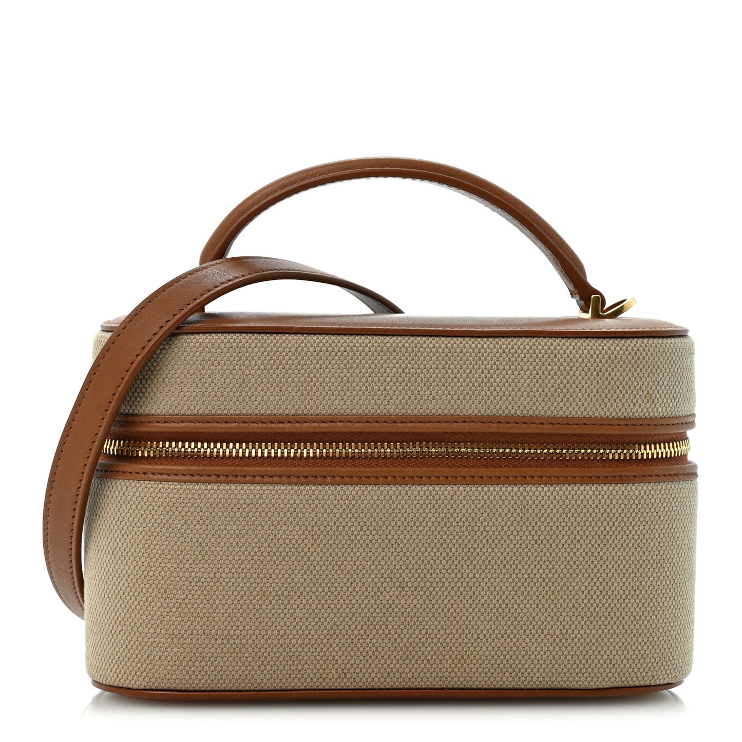 Canvas Calfskin Mini Gaby Vanity Case Desert Dust Brick