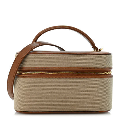 Saint Laurent Canvas Calfskin Mini Gaby Vanity Case Desert Dust Brick 1 of 12