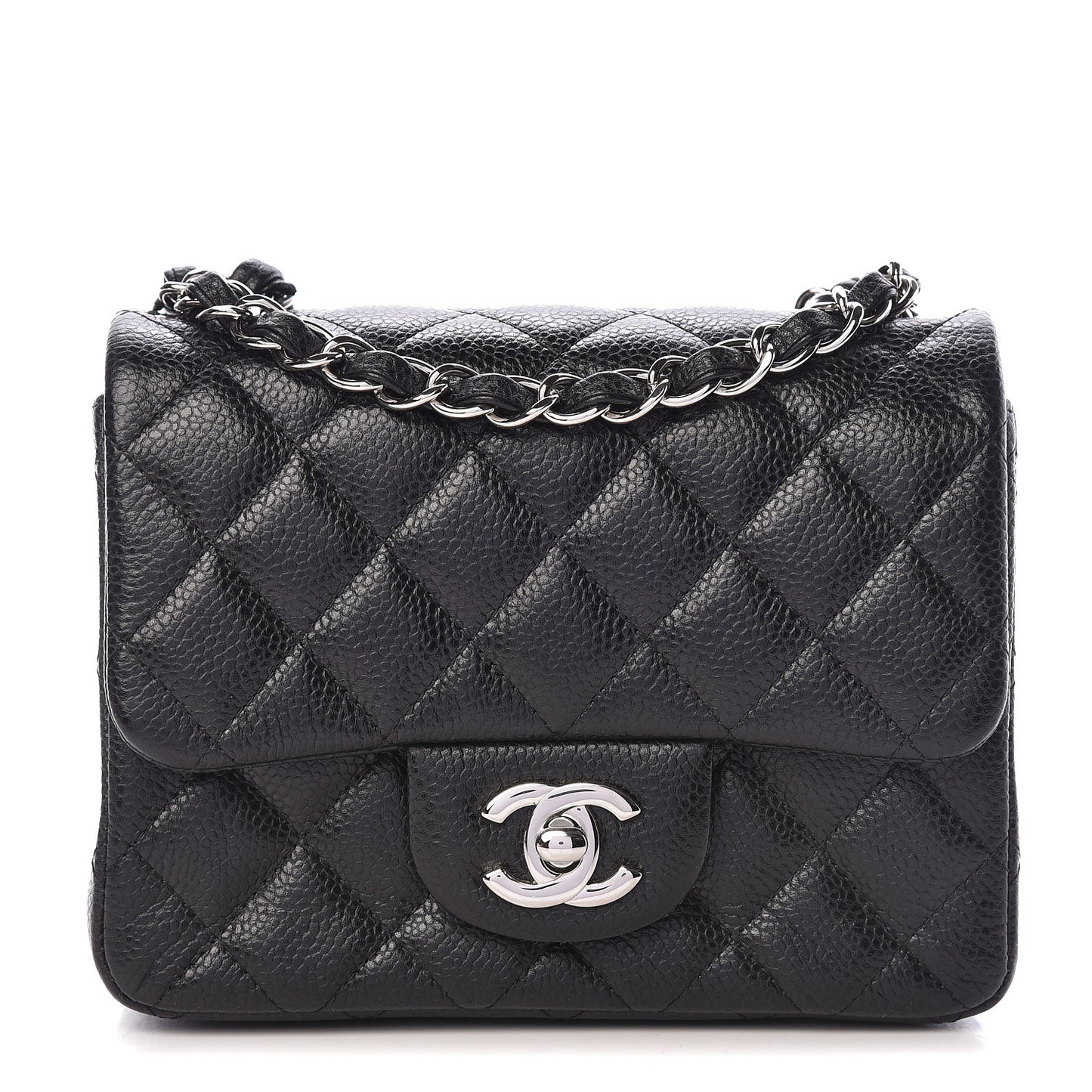 Caviar Quilted Mini Square Flap Black