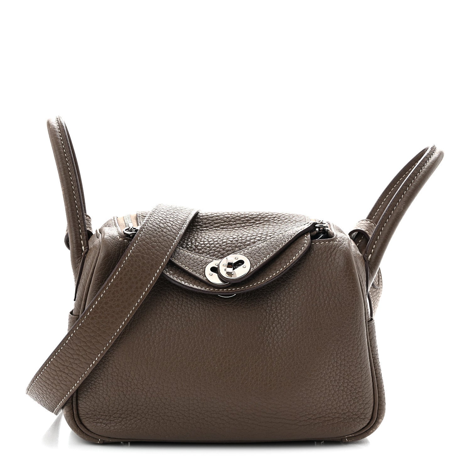 Hermes Taurillon Clemence Mini Lindy 20 Etoupe 1 of 12