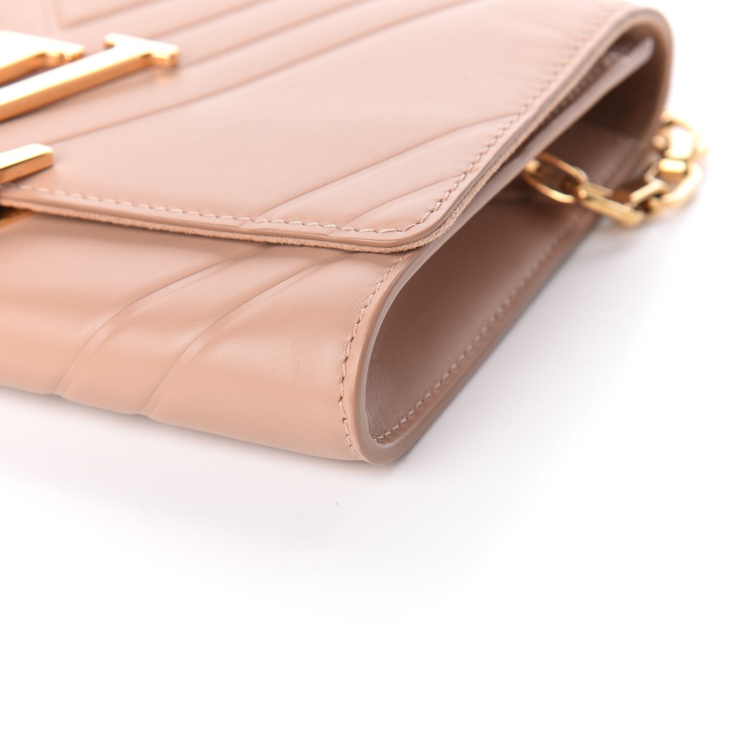 Louis Vuitton Calfskin Airy V Embossed Pochette Chain Louise GM Nude 6 of 10