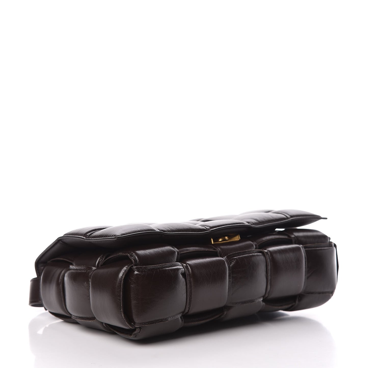 Nappa Maxi Intreccio Padded Cassette Crossbody Bag Fondente