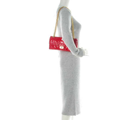 Chanel Crackled Patent Calfskin Puzzle 2.55 Reissue East West Flap Red 2 of 8