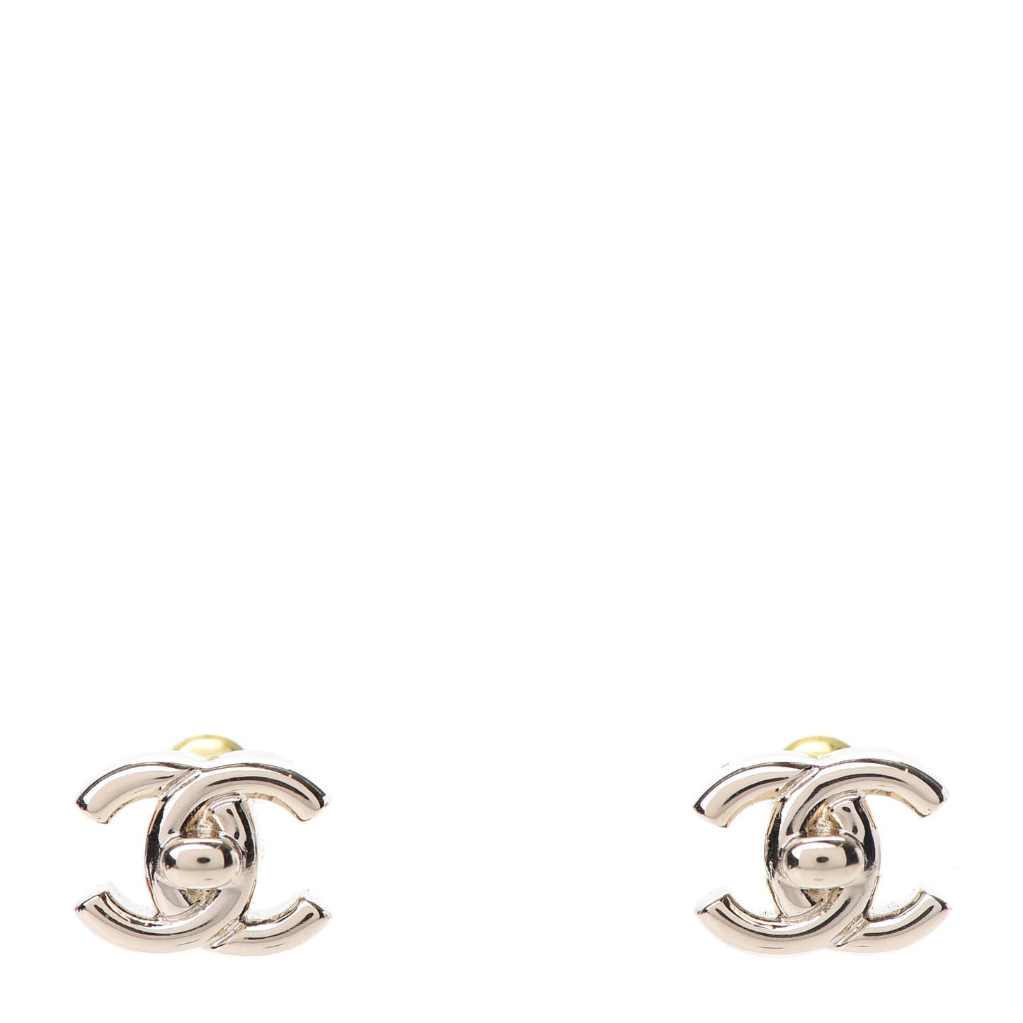 Metal CC Turnlock Earrings Gold