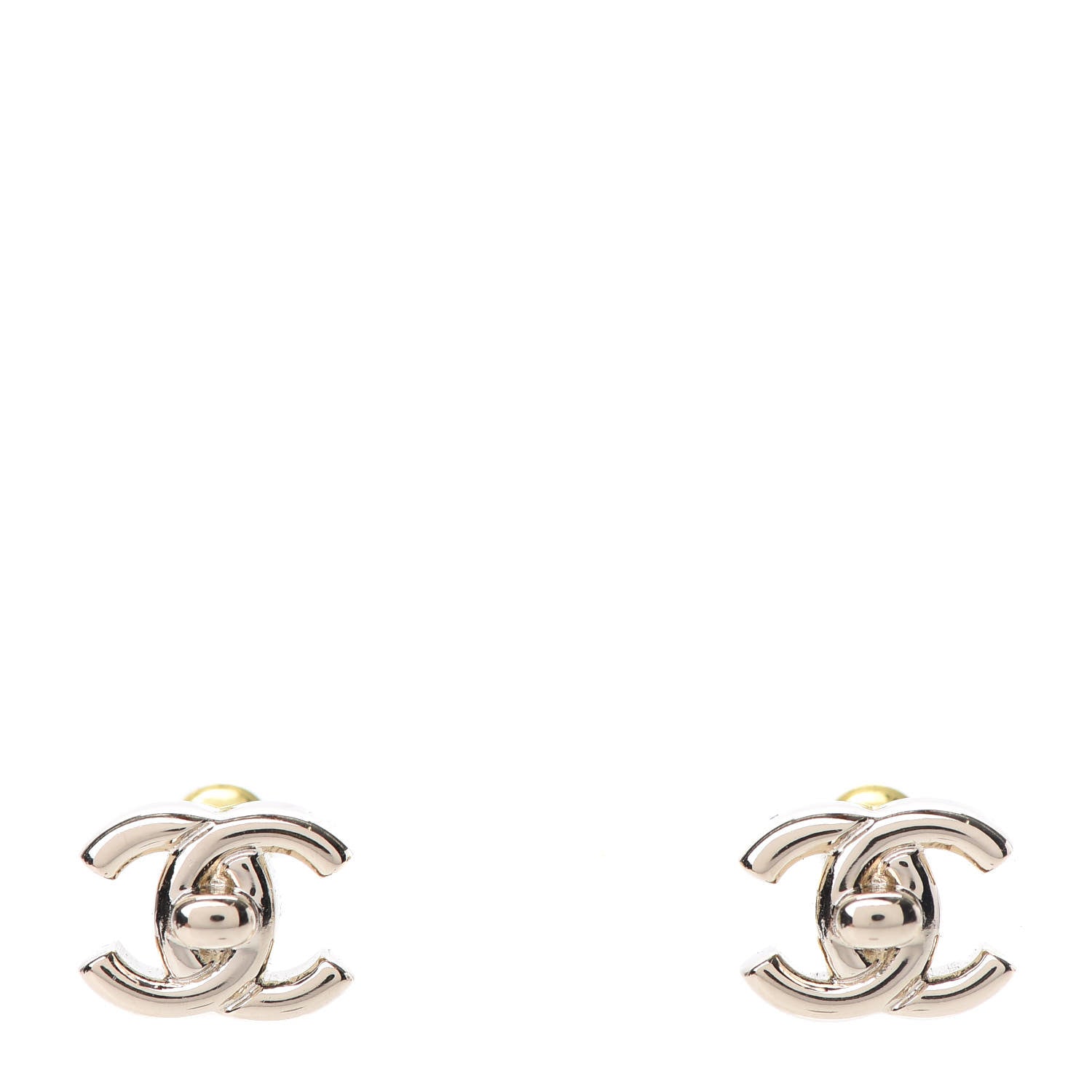Chanel Metal CC Turnlock Earrings Gold 1 of 5