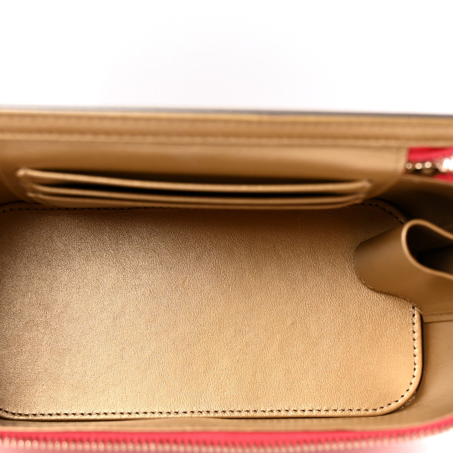 Chanel Lambskin Quilted Small Pearl Crush Vanity Case With Chain Red 4 of 11