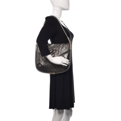 Gucci Guccissima Britt Tassel Shoulder Bag Gunmetal 2 of 10