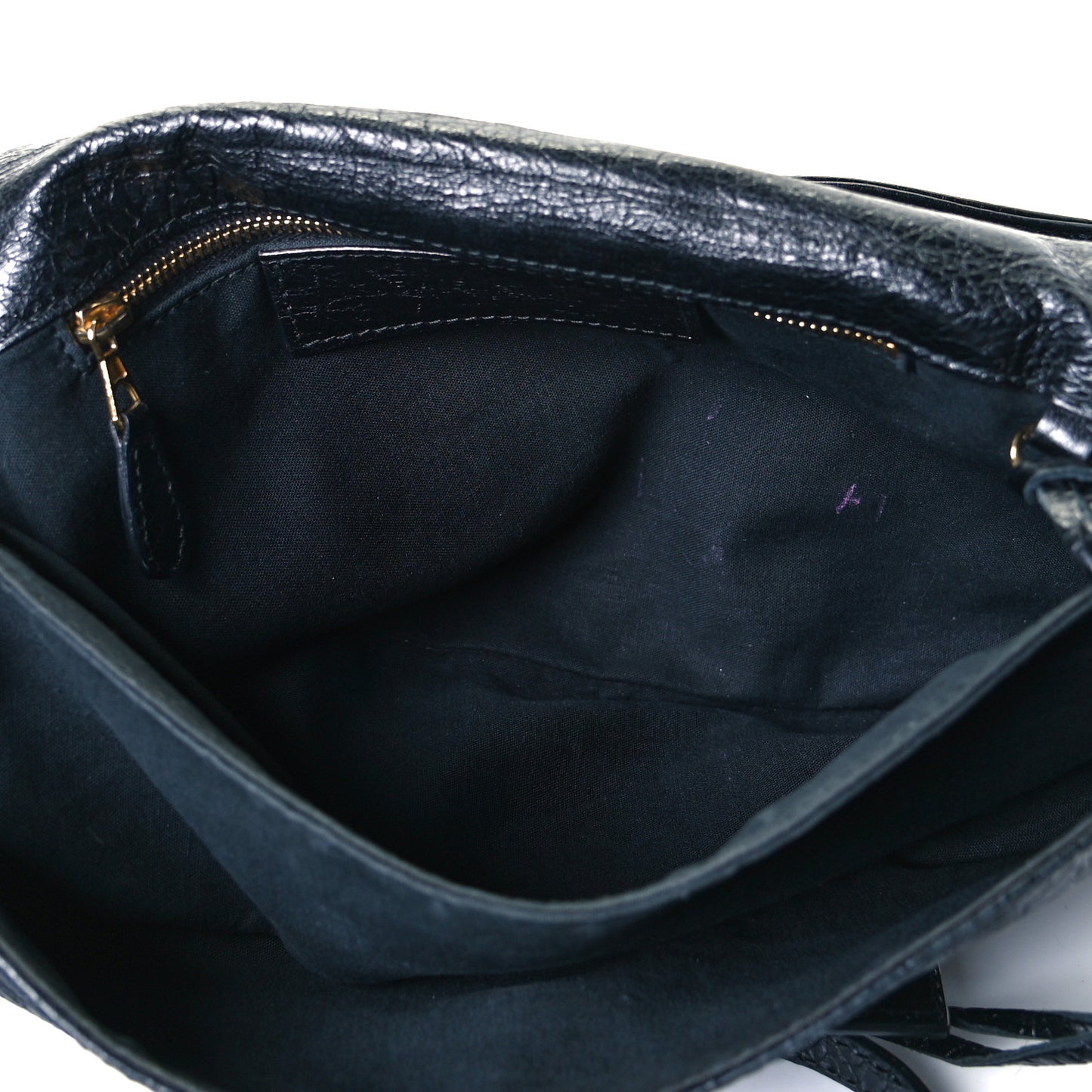 Agneau Giant 12 Gold Hardware Envelope Strap Clutch Black