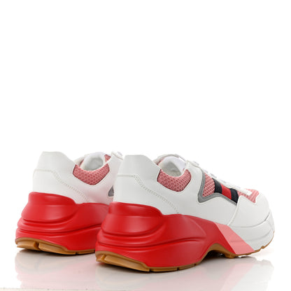 Gucci Lavaredo Eco Fabric Mesh Web Womens Rhyton Reflective Sneakers 38 Great White Water Rose Silver 4 of 8