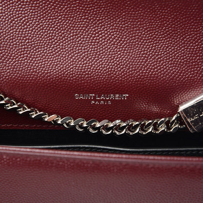 Saint Laurent Grain De Poudre Small Monogram Kate Satchel Oxblood 7 of 9