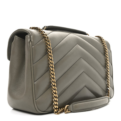 Saint Laurent Lambskin Matelasse Chevron Medium LouLou Dark Strong Moss 3 of 10