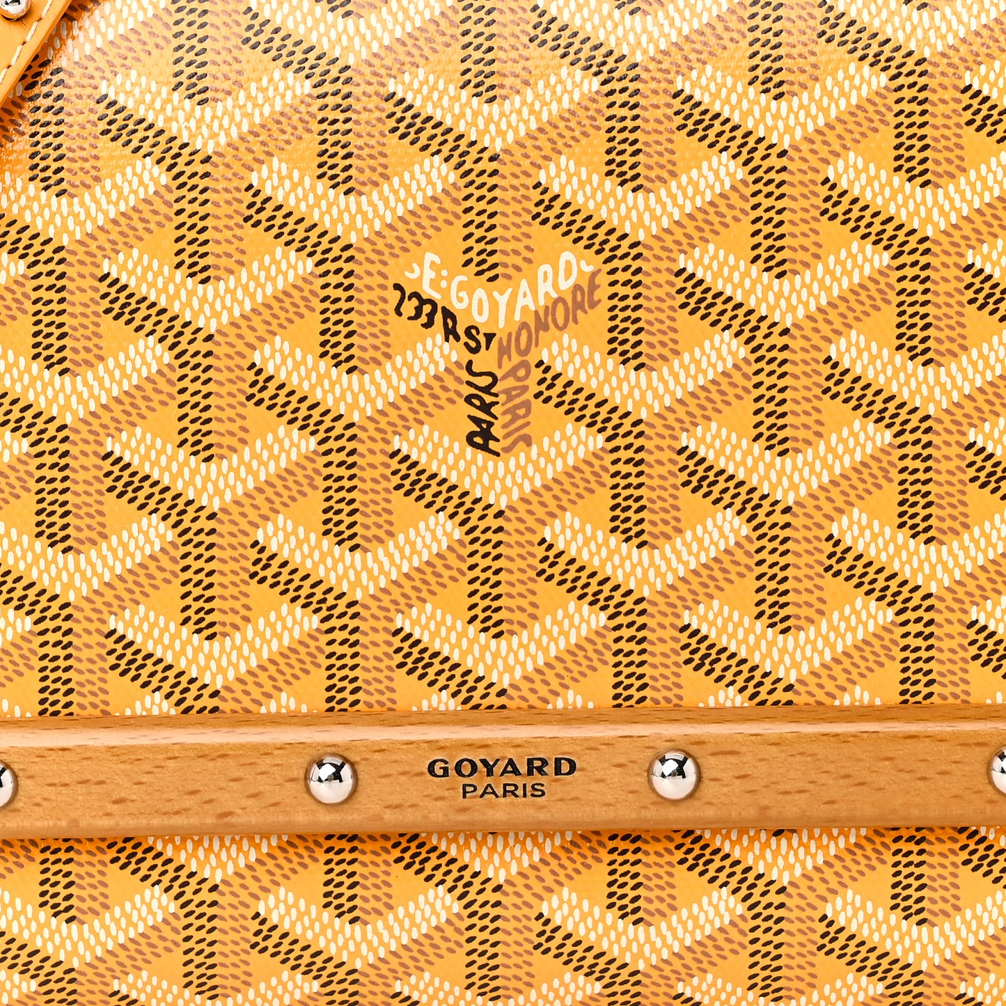 Goyardine Monte Carlo Bois Clutch With Strap Yellow
