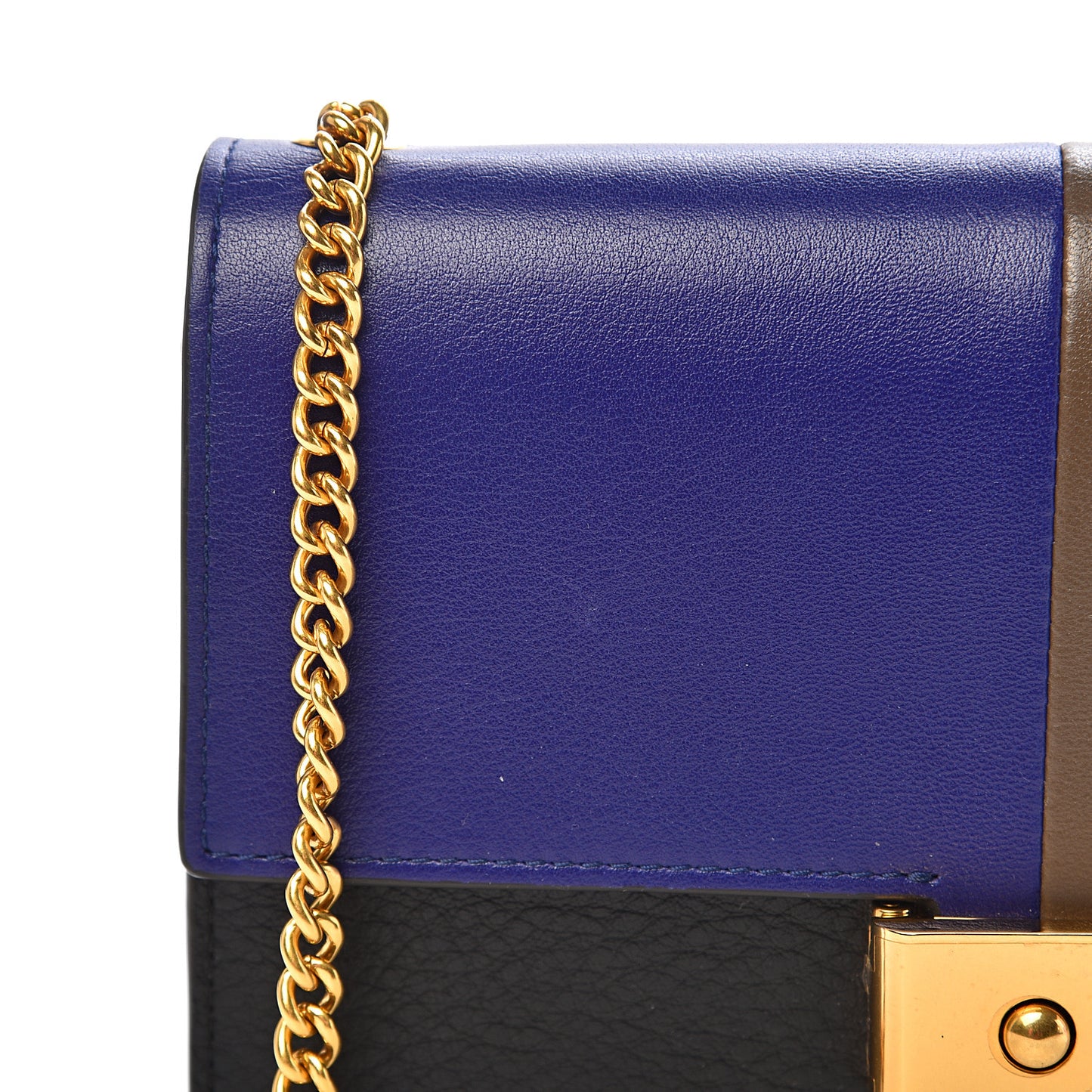 Smooth Calfskin Cheyne Clutch Indigo Clay Black