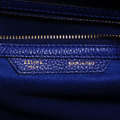 Celine Drummed Calfskin Mini Luggage Indigo 6 of 7