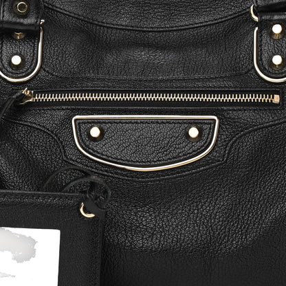 Balenciaga Chevre Gold Metallic Edge Hardware City Black 8 of 18