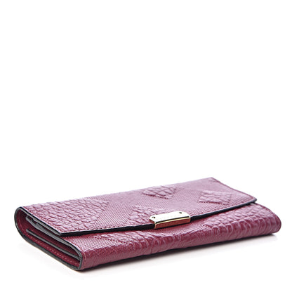 Burberry Signature Grain Calfskin Check Embossed Porter Continental Wallet Dark Plum 4 of 9