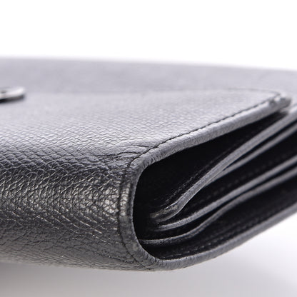 Chanel Grained Calfskin CC Button Flap Wallet Black 12 of 13