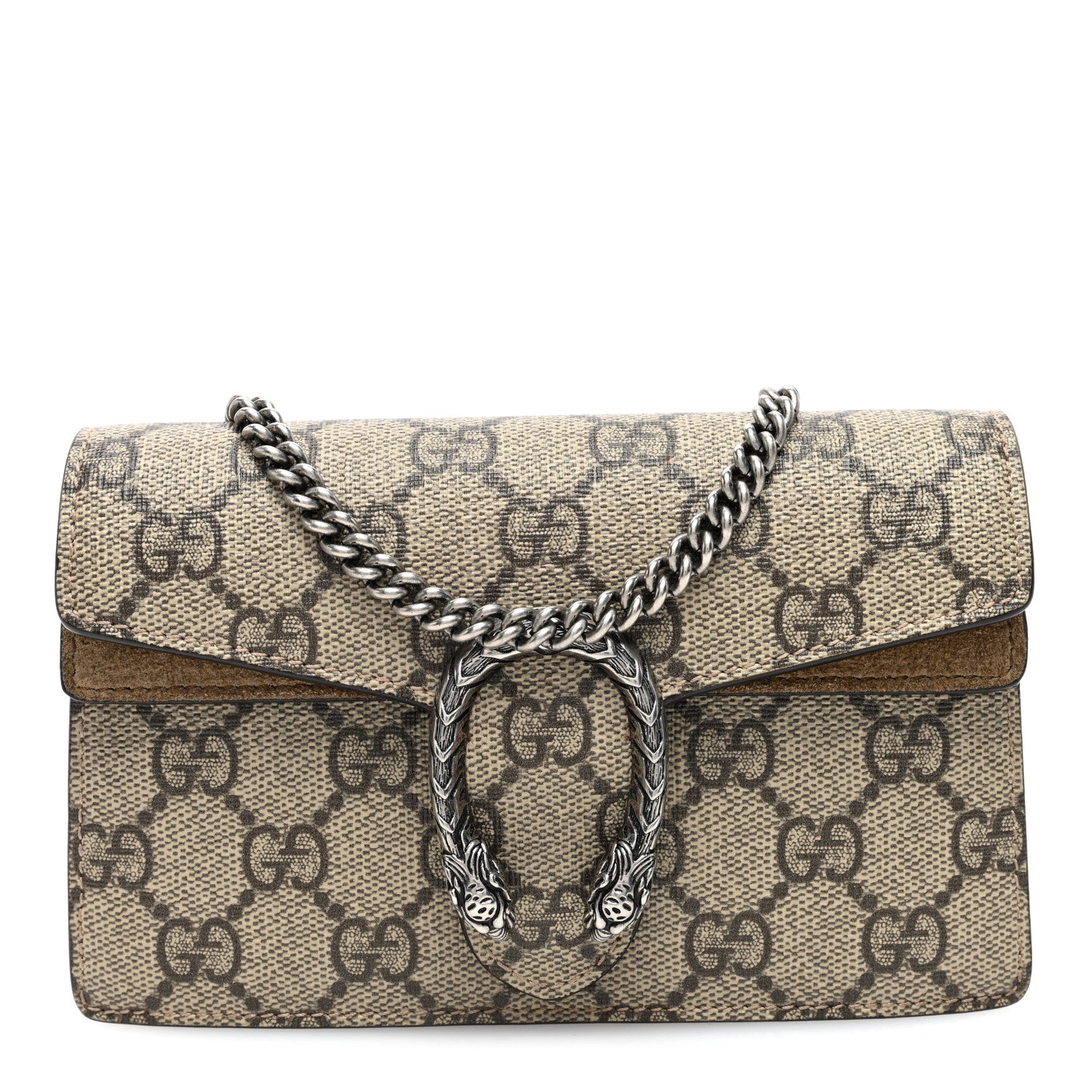 Gucci GG Supreme Monogram Super Mini Dionysus Shoulder Bag Taupe 1 of 10