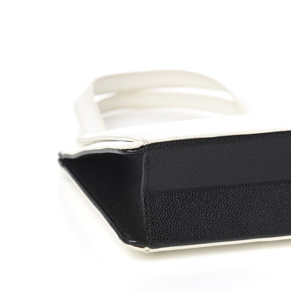 Chanel Caviar Mademoiselle Shoulder Bag Black White 7 of 9