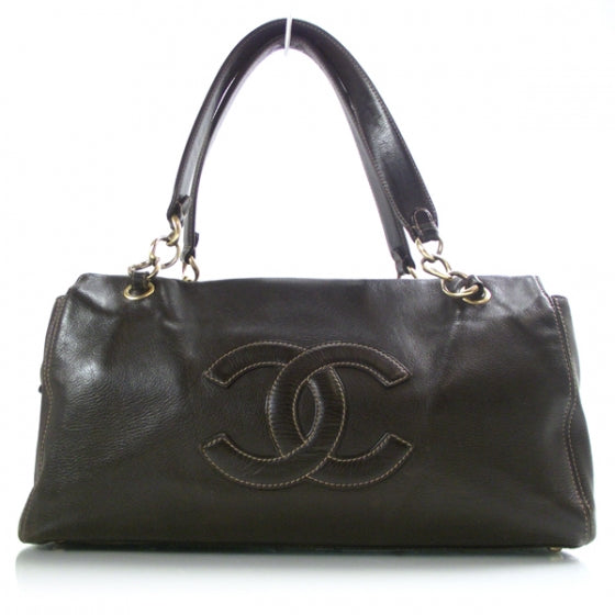 Calfskin Large Satchel Brown