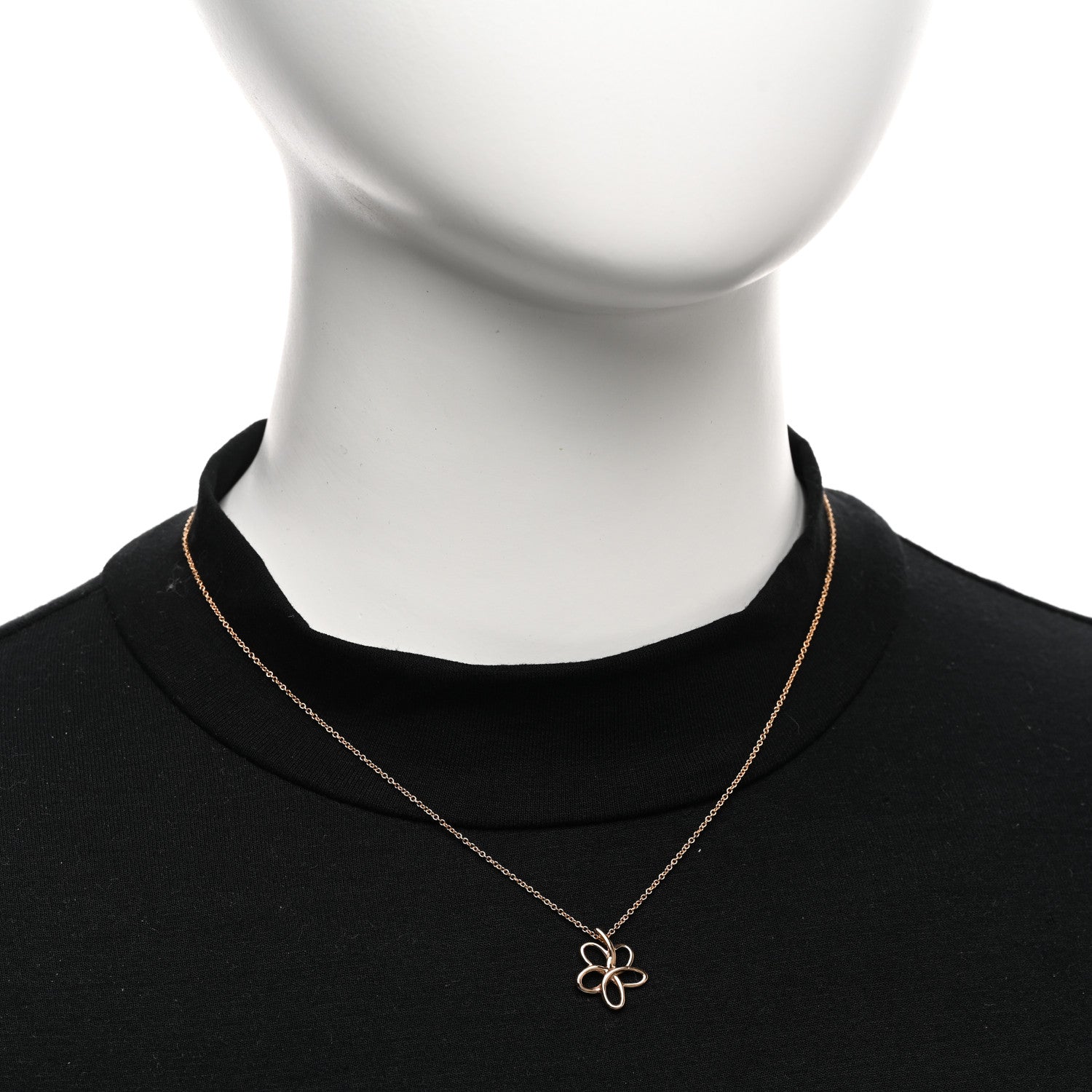 Tiffany 18K Rose Gold Paloma Picasso Villa Flower Pendant Necklace 2 of 5