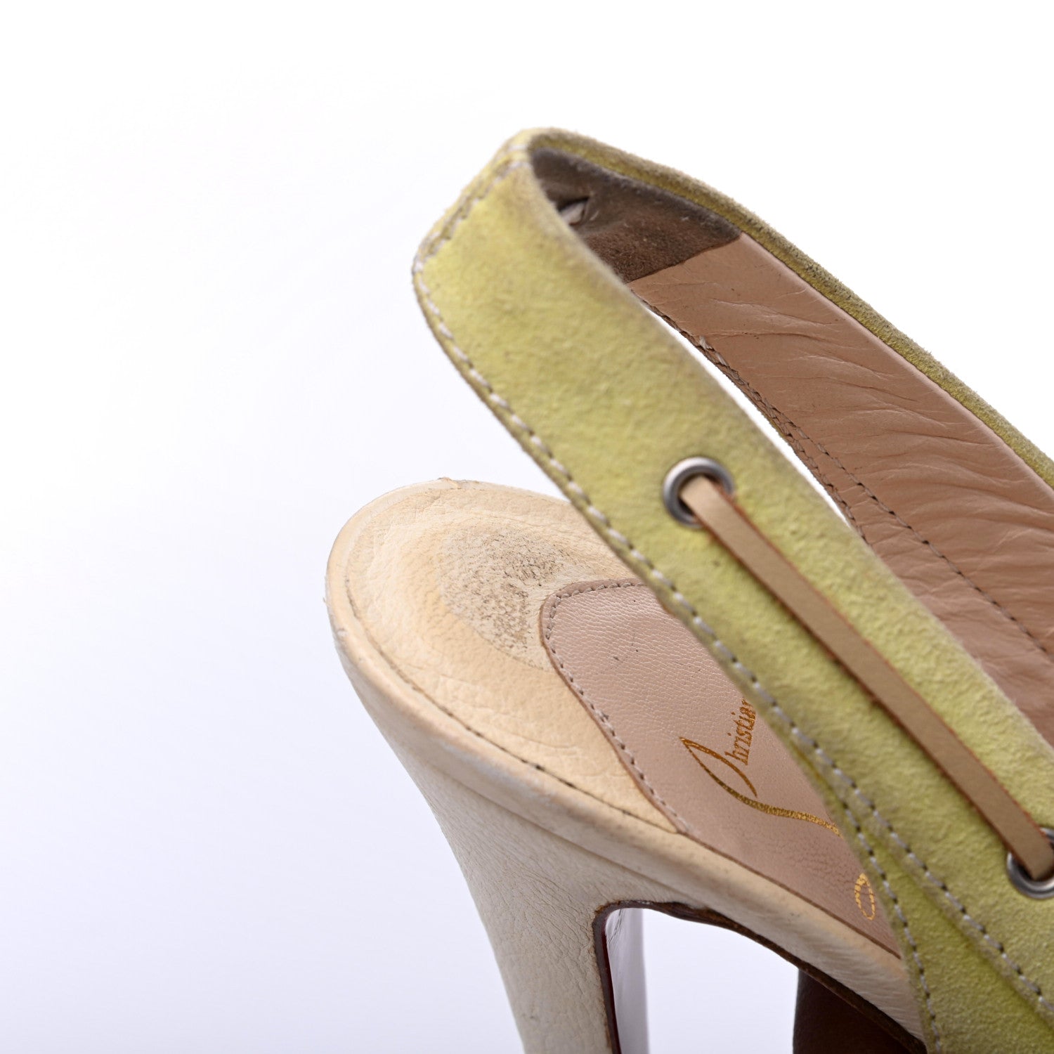 Christian Louboutin Suede Jefferson Plato 140 Pumps 37 Light Green 13 of 19
