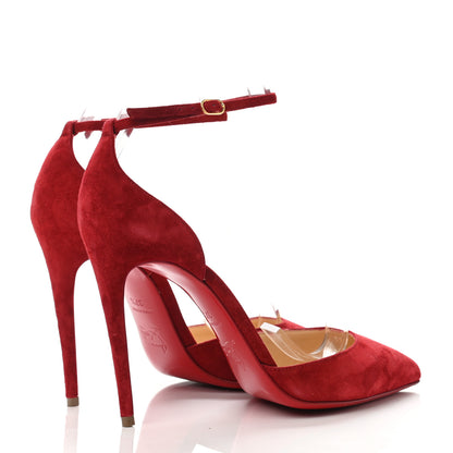 Christian Louboutin Veau Velours Uptown 100 Pumps 37.5 Carmin 3 of 4
