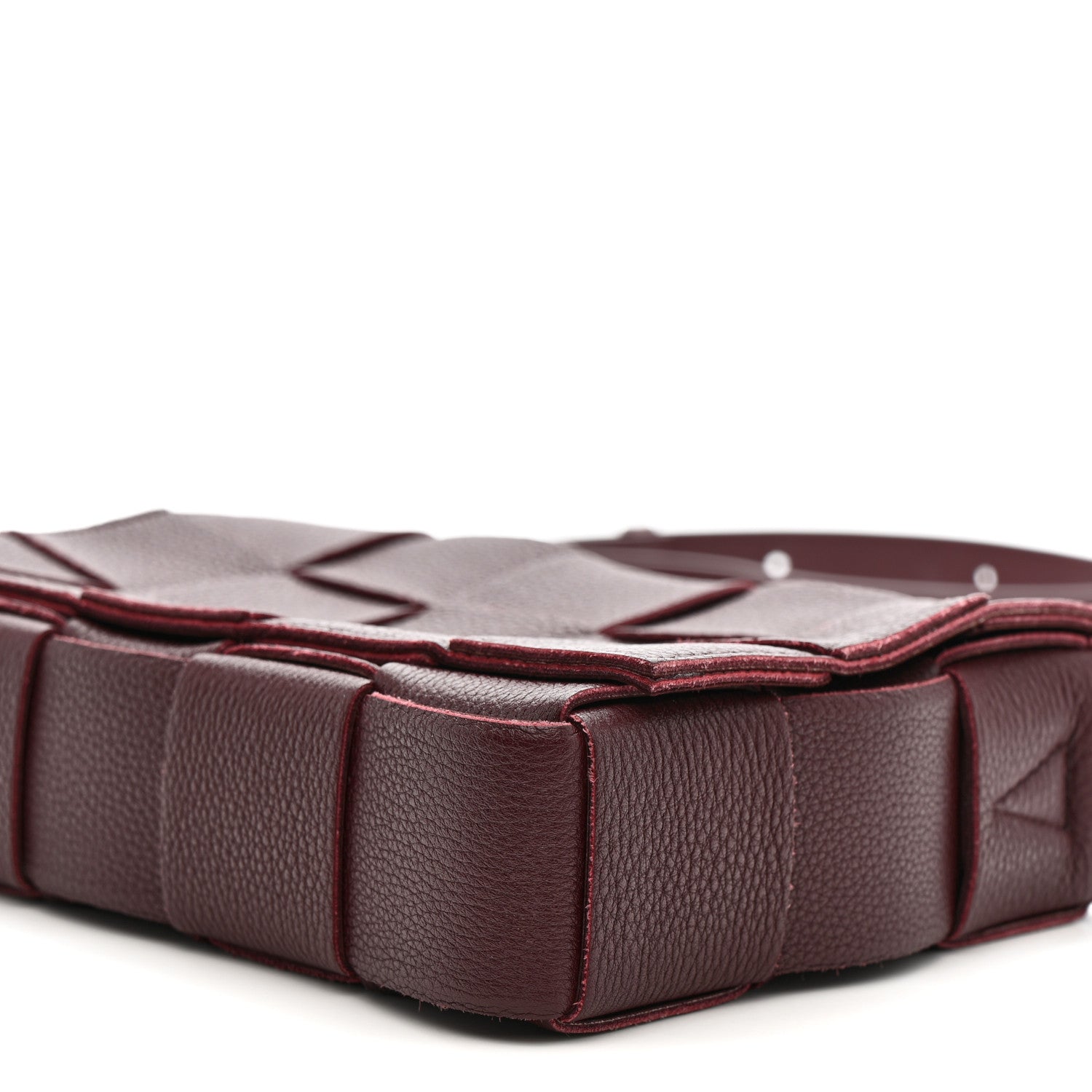 Bottega Veneta Grained Calfskin Maxi Intrecciato Cassette Crossbody Bag Bordeaux 10 of 13
