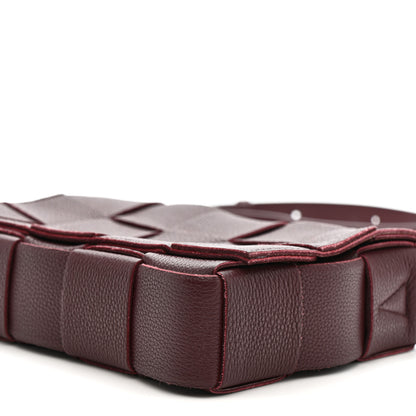 Bottega Veneta Grained Calfskin Maxi Intrecciato Cassette Crossbody Bag Bordeaux 10 of 13