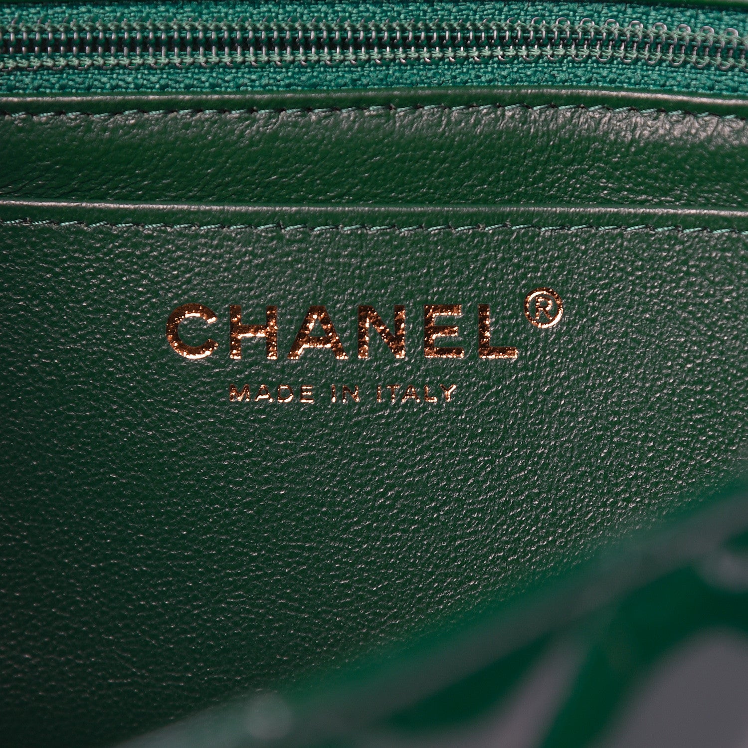 Chanel Patent Calfskin Quilted Mini Rectangular Flap Dark Green 6 of 11