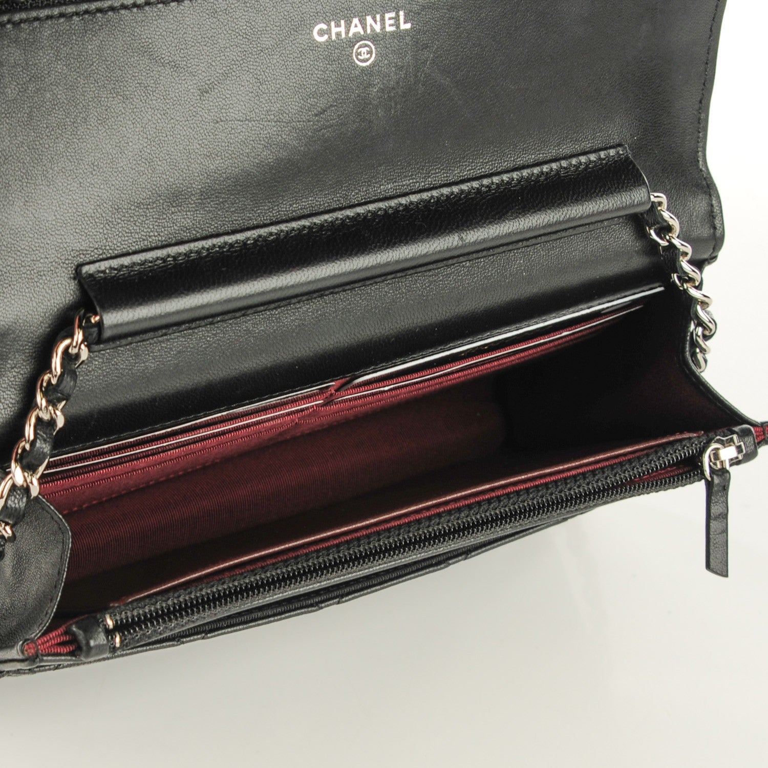 Chanel Lambskin Quilted Wallet On Chain WOC Black 5 of 8