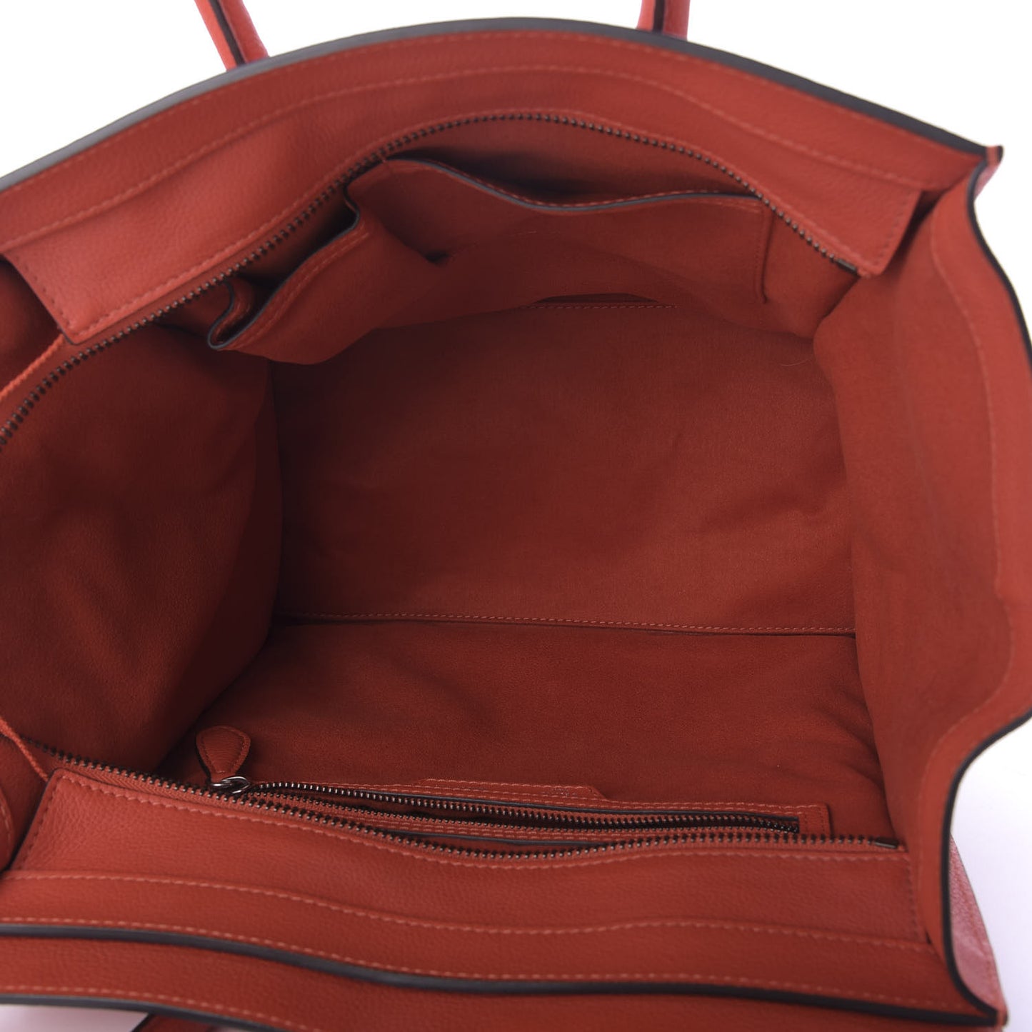 Drummed Calfskin Mini Luggage Vermillon