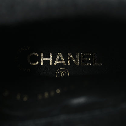 Chanel Calfskin Knit CC Short Boots 41 Black 8 of 10