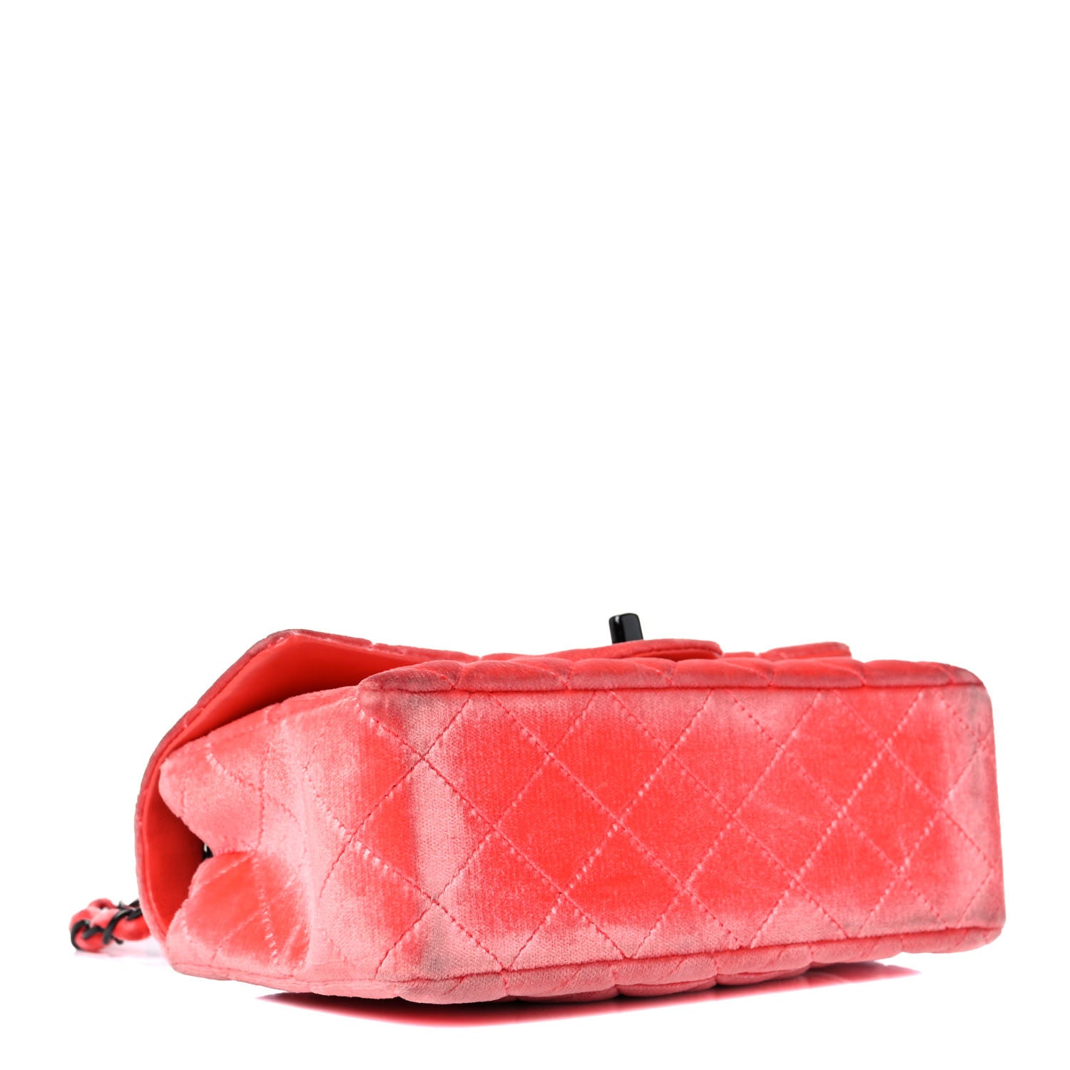 Chanel Velvet Quilted Mini Rectangular Flap Coral 4 of 26