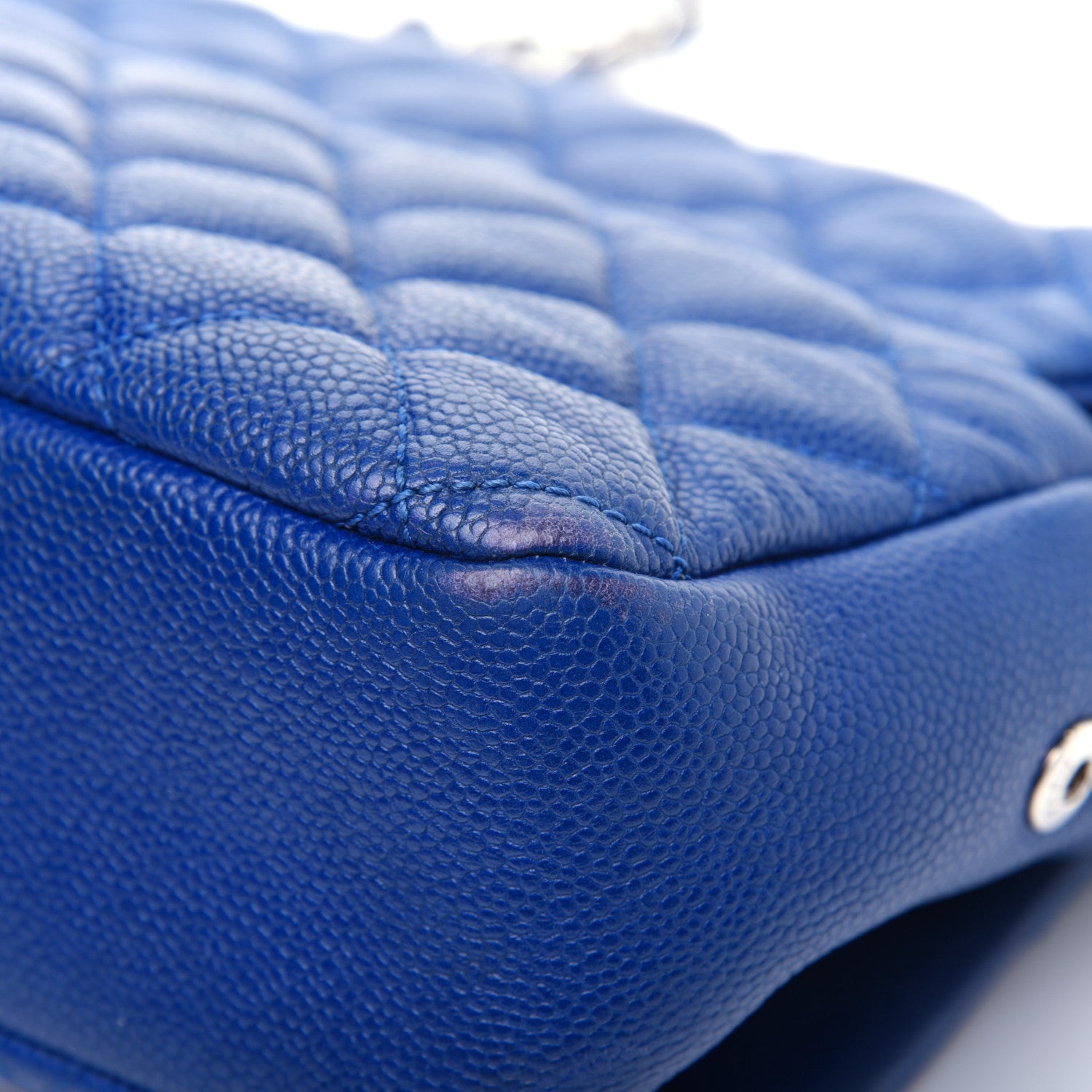 Chanel Caviar Quilted Jumbo Easy Flap Blue 28 of 35