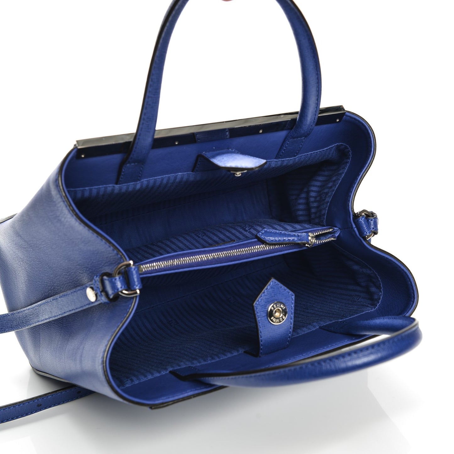 Vitello Elite Petite 2Jours Tote Blue Neon