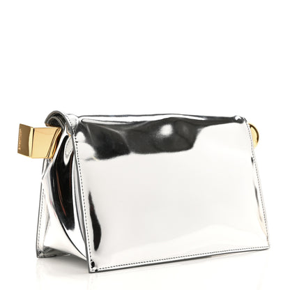 Jacquemus Metallic Patent Calfskin La Pochette Rond Carre Silver 3 of 9