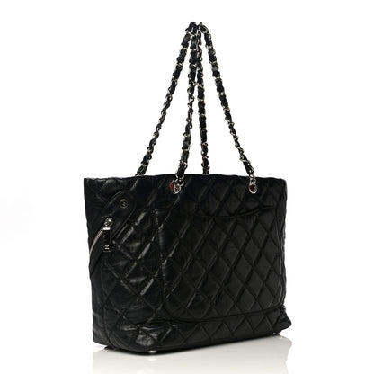Chanel Aged Calfskin Quilted Large Cotton Club Tote Black 3 of 14